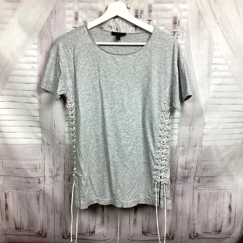 J Crew Gray Tee Shirt Laced Side Details S
